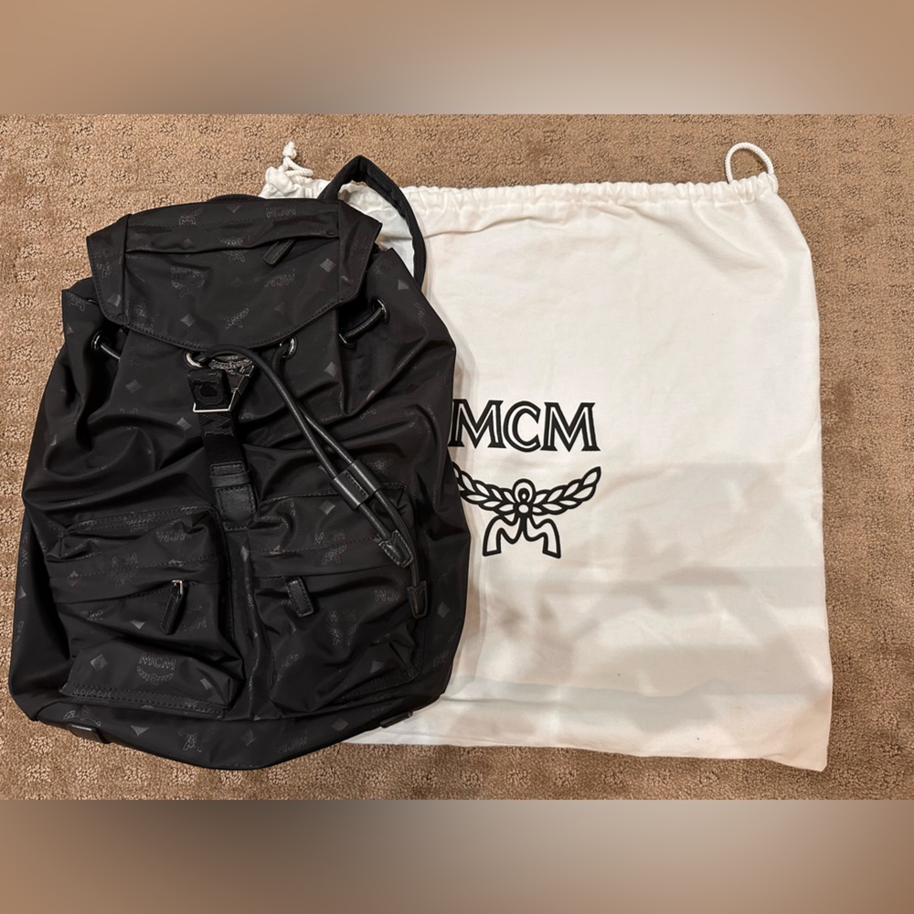 MCM Black Nylon Backpack